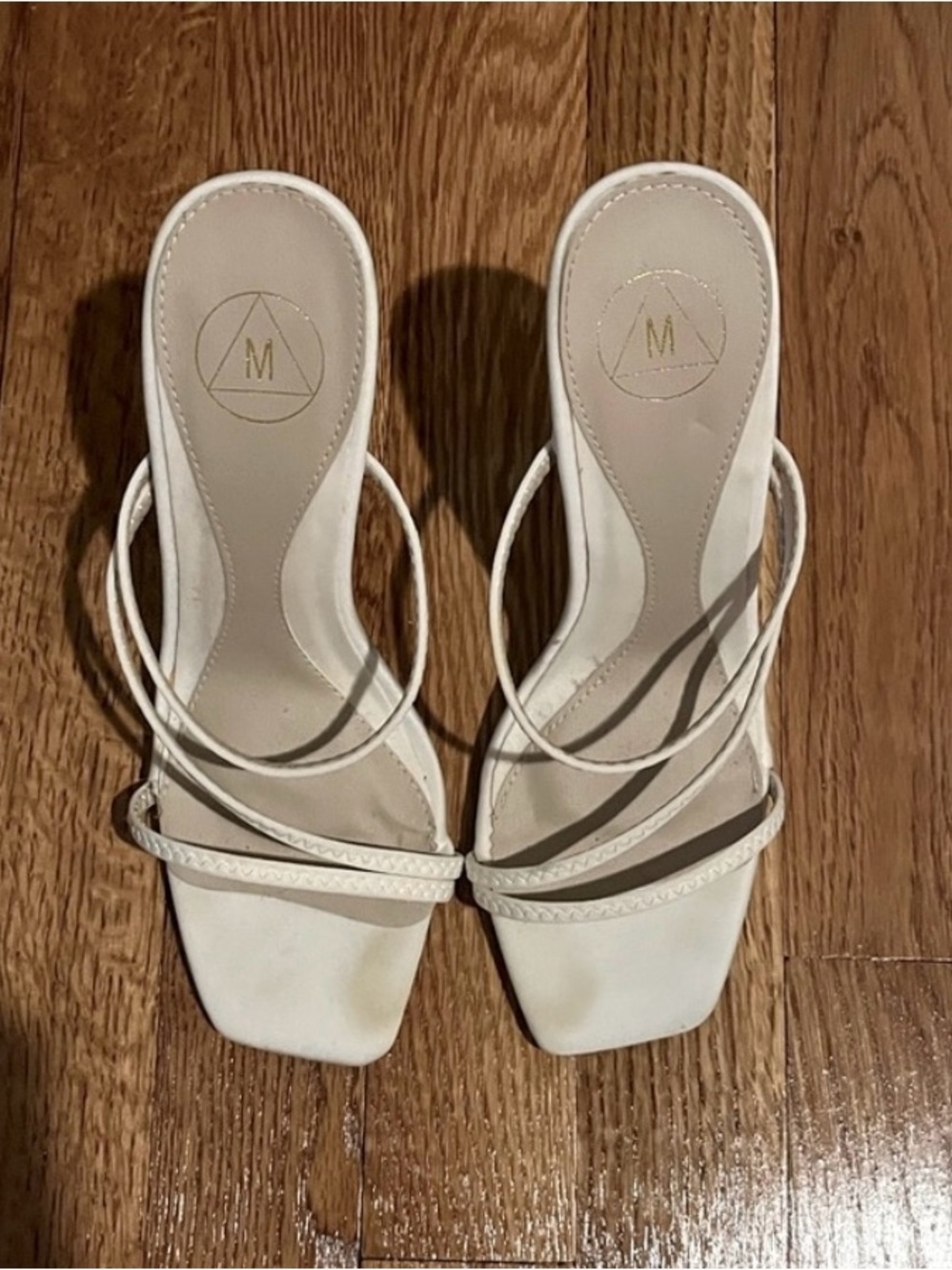 Missguided heels white strappy sandals